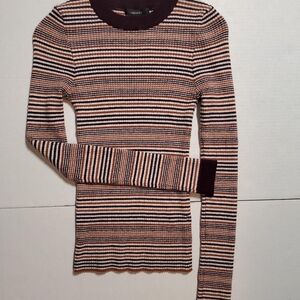 Forever 21 Striped Sweater - Brown and Cream